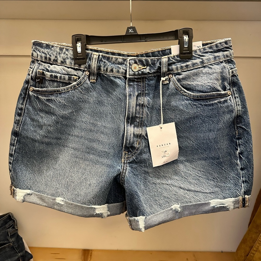 KanCan 100% Cotton High Waisted Denim Shorts